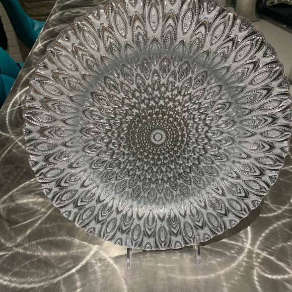 Decorative Glass Plates $12 and stand is included! Beautiful plates. - Picture 2 of 4